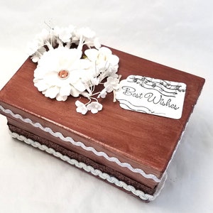 Rustic Brown and White Box - Rustic Wedding Gift Box - Rustic Gift Box ...