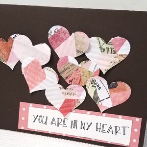 Happy Valentine es Day Card - Braune und Rosa Valentinstagskarte - Braune und Rosa Herzen Valentinskarte - Braune und Rosa Herz Collage Karte
