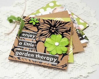 Garden Journal - Garden Notebook - Mixed Media Journal - Mixed Media Notebook - Garden Therapy Book - Kraft Journal - Green Journal
