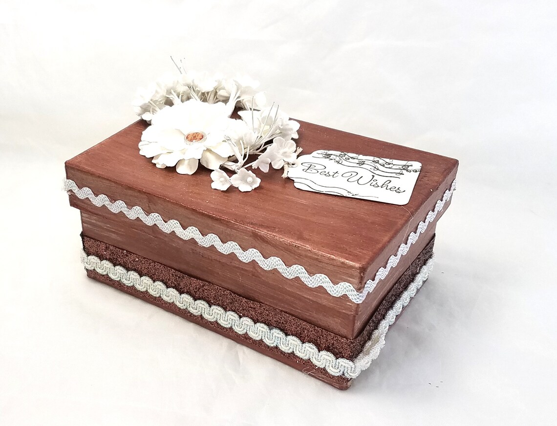 Rustic Brown and White Box Rustic Wedding Gift Box Rustic - Etsy