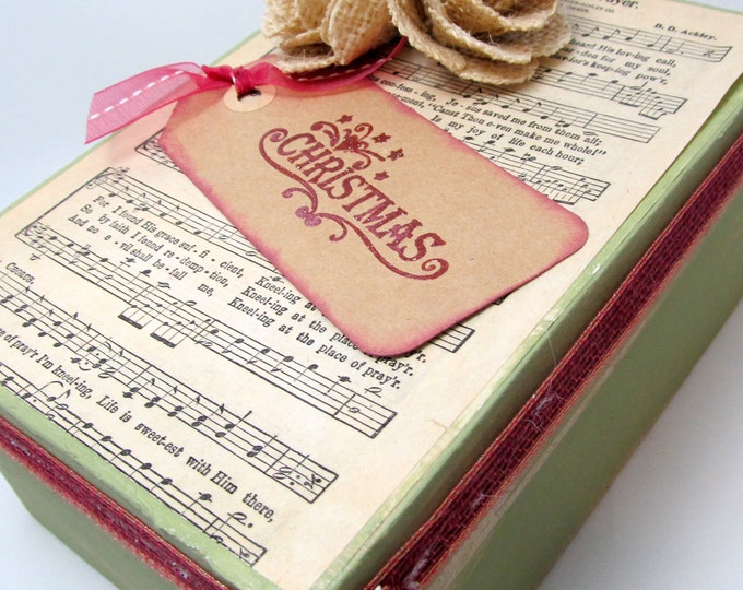 Christmas Keepsake Box Christmas Gift Box Vintage Style Etsy