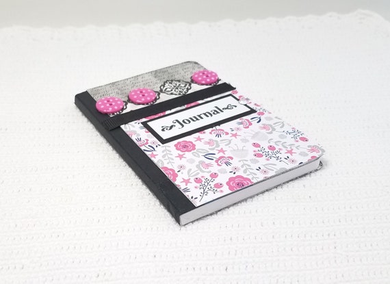 Pink and Black Mini Journal Pink and Black Mini Notebook | Etsy