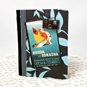Retro Travel Poster Journal - Retro Travel Notebook - Mini Travel Notebook - Mini Travel Journal - Italian Riviera Notebook - Travel Journal