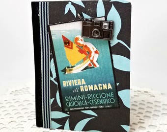 Retro Travel Poster Journal - Retro Travel Notebook - Mini Travel Notebook - Mini Travel Journal - Italian Riviera Notebook - Travel Journal
