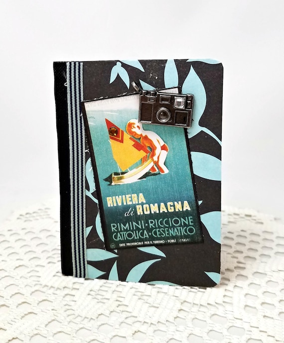 Retro Travel Poster Journal - Retro Travel Notebook - Mini Travel Notebook - Mini Travel Journal - Italian Riviera Notebook - Travel Journal