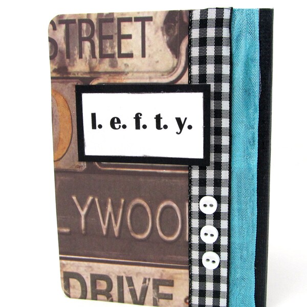 Lefty Mini Journal - Lefty mininotitieboekje - linker-overhandigde Mini Journal - Lefty Journal - Hollywood Vintage-stijl Notebook - Vintage Journal