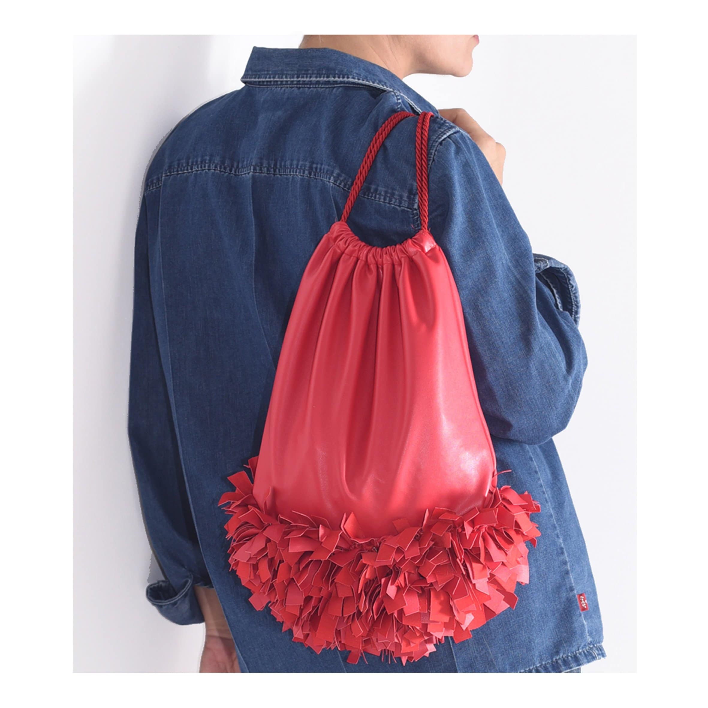 Red Backpack, Fringe Backpack, Backpack, Red Backpack, Gift 