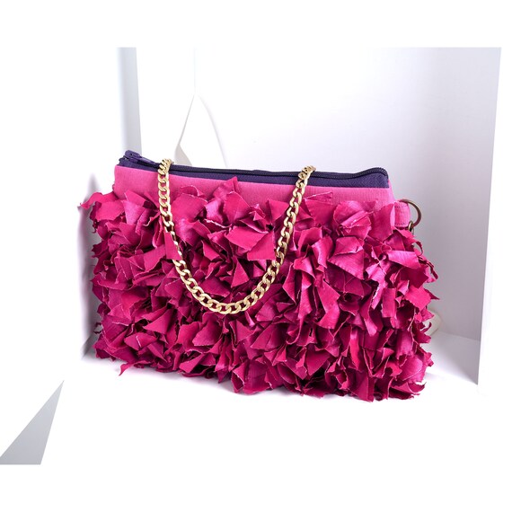magenta clutch bag
