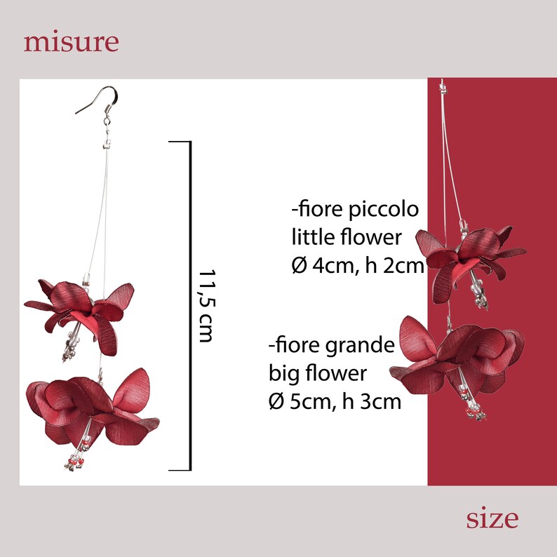 craft flowers orange flowers cloth flowers earrings tropical flowers orange earrings Hawaiian flower earrings
