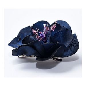 fabric flower, blue flower clip, blue flower brooch, blue fabric brooch, flower clip brooch, flower hair clip, flower decoration