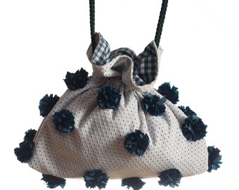bag, white bag, blue bag, green bag, checked bag, petrol bag, teal bag, pouch, broderie anglaise, shoulder strap