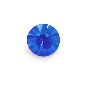 Vintage Sapphire Blue Glass Rhinestones - 6mm Foiled Chatons, Jewelry Making (6 Pieces) image 7