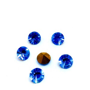 Vintage licht saffierblauwe glassteentjes - Oostenrijkse glaschatons, 8 mm (6 stuks) afbeelding 3