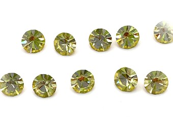 Chatones vintage de diamantes de imitación amarillo narciso - 5 mm, vidrio austriaco, para fabricación de joyas (10 piezas)