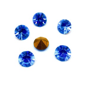 Vintage licht saffierblauwe glassteentjes - Oostenrijkse glaschatons, 8 mm (6 stuks) afbeelding 1