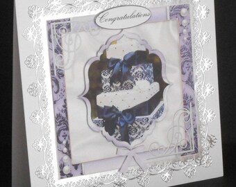 Ref No.25 - 8 x 8 Congratulations Card Featuring a Large Cake