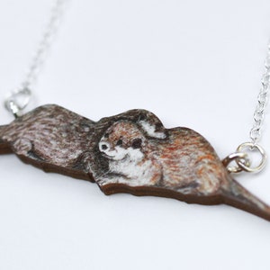 Otter Couple Necklace - Illustrated Wooden Jewellery