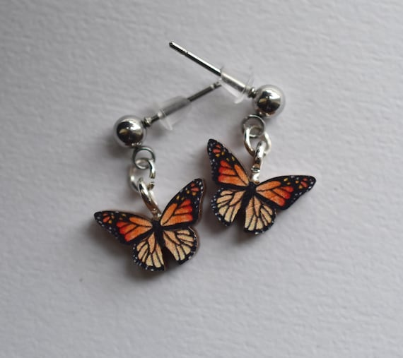 Tiny Monarch Butterfly Earrings Tiny Monarch Butterfly Earrings