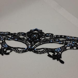 Lace Black Rhinestones Woman Mask Masquerade Ball Mask Halloween Ladies Mask Half Face Mask Black Blindfold