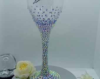 Champagneglazen met letter (V) gepersonaliseerde fluit kristallen strass | Roosterglas bruiloft | Monogramcadeau