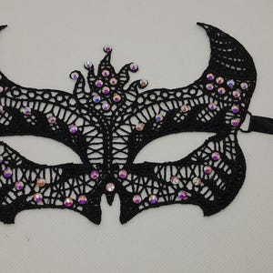 Lace Black Rhinestones Woman Mask Masquerade Ball Mask Halloween Ladies Mask Half Face Mask Black Blindfold