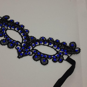 Lace Black Rhinestones Woman Mask Masquerade Ball Mask Halloween Ladies Mask Half Face Mask Black Blindfold