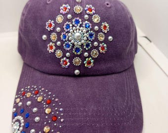 Purple Embellished Cap Monogram-Embellished Baseball Cap • Ruslan Baginskiy Hats  main image 3