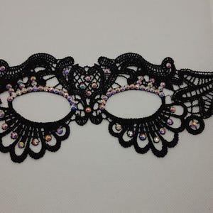 Lace Black Rhinestones Woman Mask Masquerade Ball Mask Halloween Ladies Mask Half Face Mask Black Blindfold