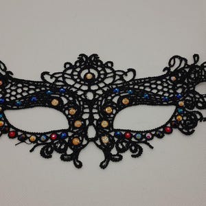 Lace Black Rhinestones Woman Mask Masquerade Ball Mask Halloween Ladies Mask Half Face Mask Black Blindfold