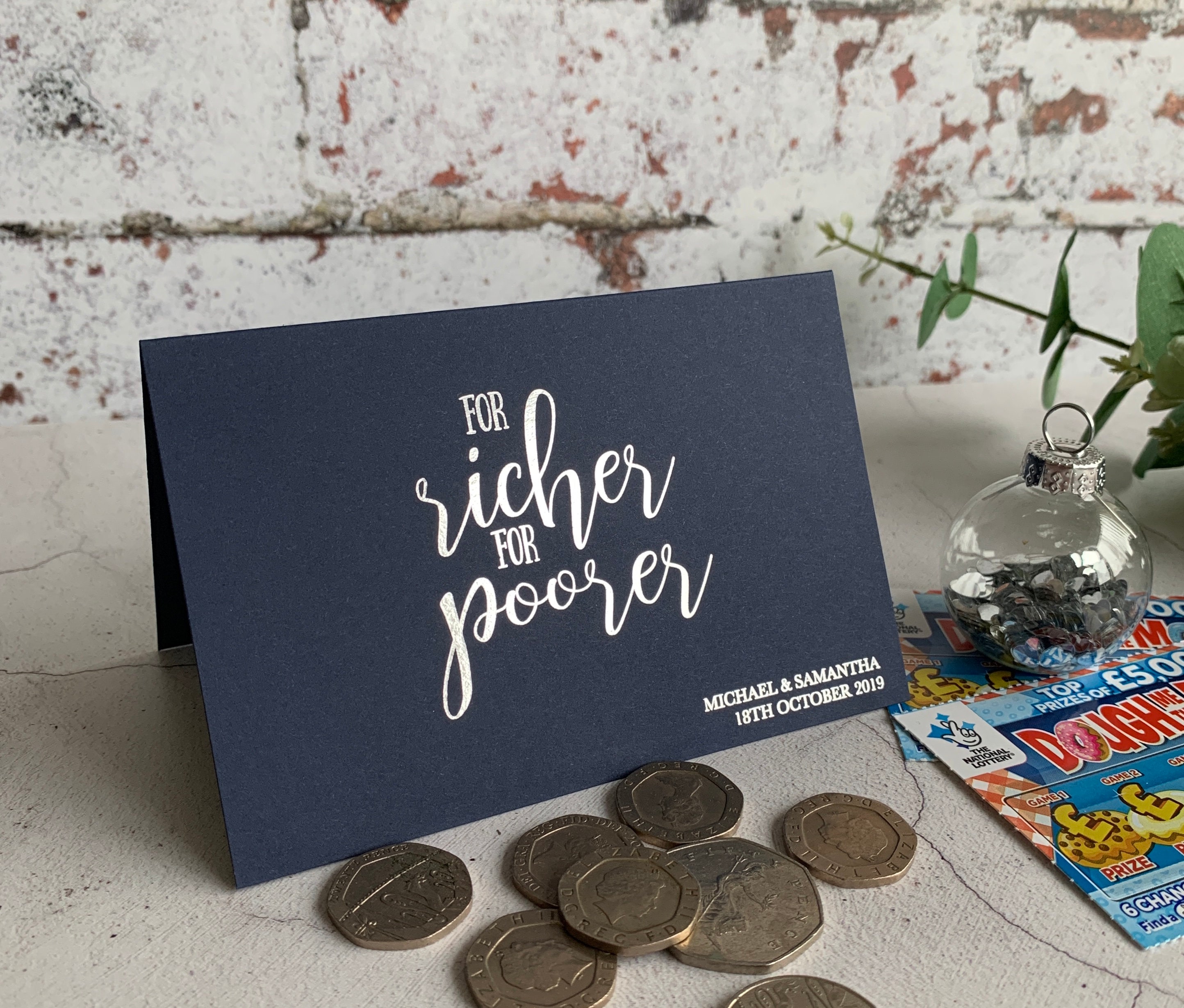 10 Foiled Scratch Card Holder Lottery Ticket Holder Wedding Etsy