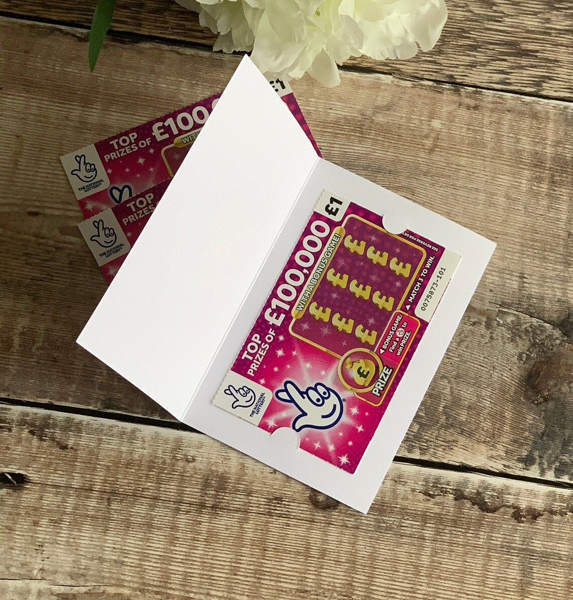 10 Lucky Wishes Scratch Card Holder Lottery Ticket Holder Etsy