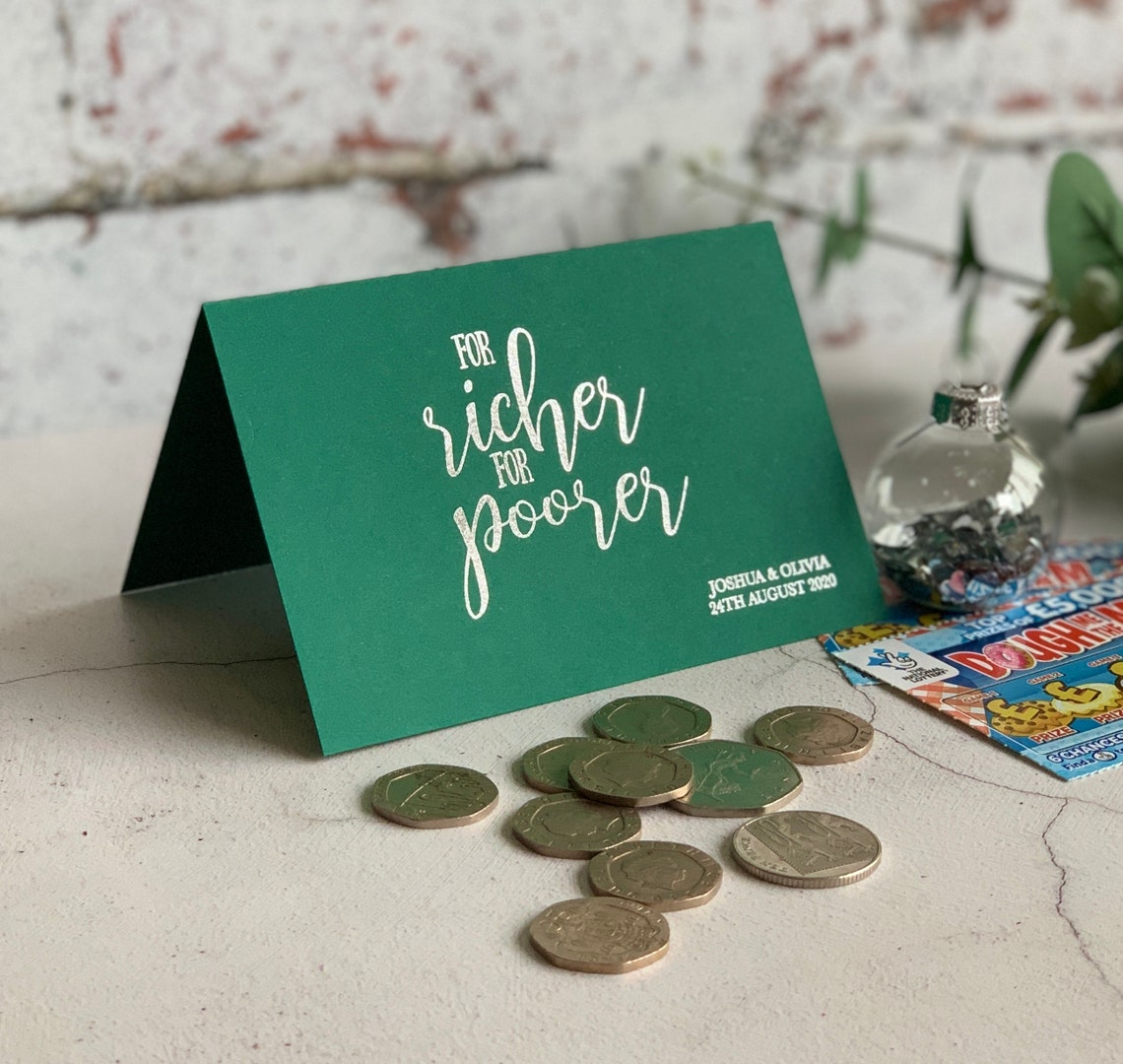 10 Foiled Scratch Card Holder Lottery Ticket Holder Wedding Etsy