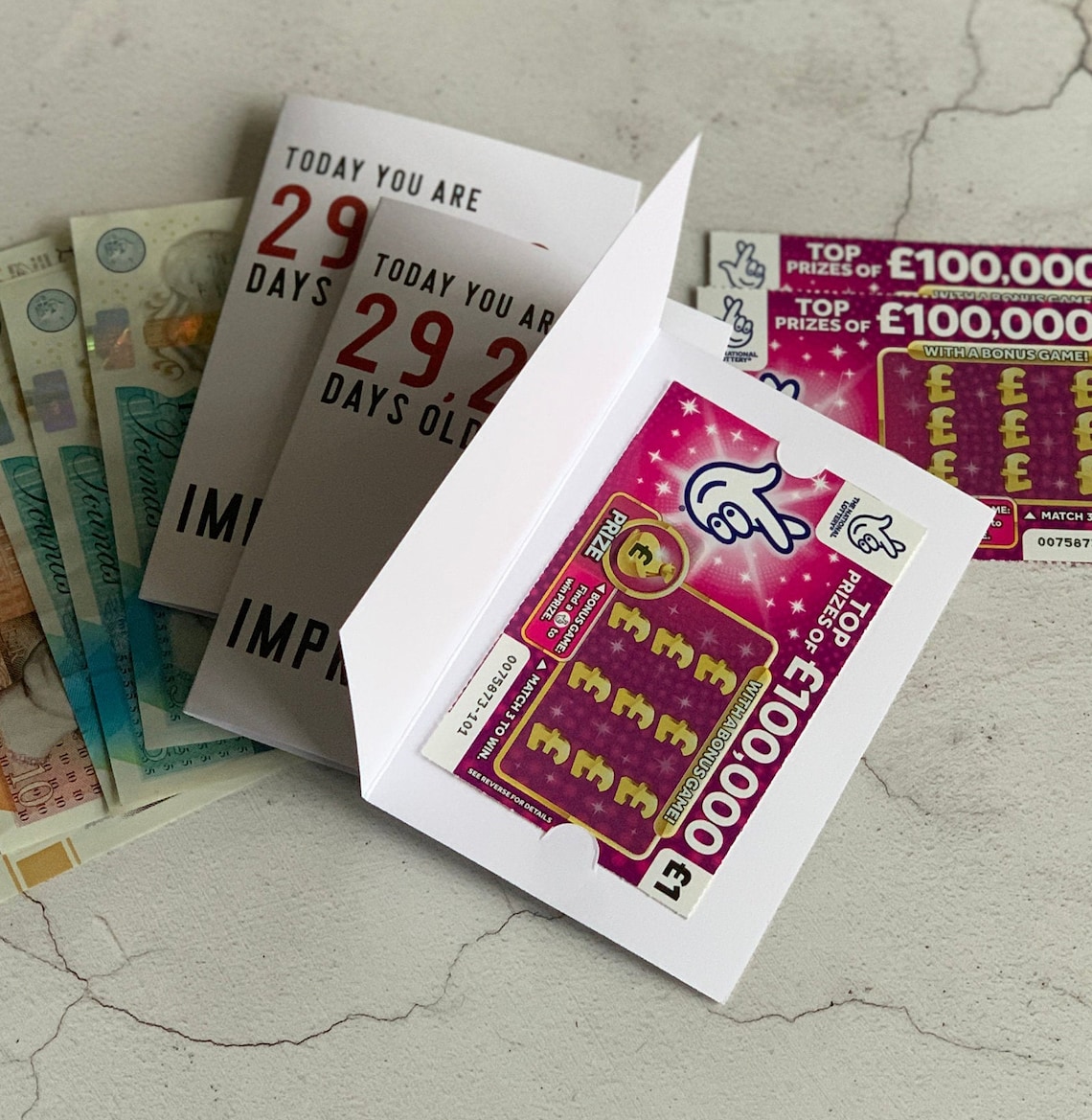 1 x Scratch Card Holder Birthday Gift with Envelope Etsy