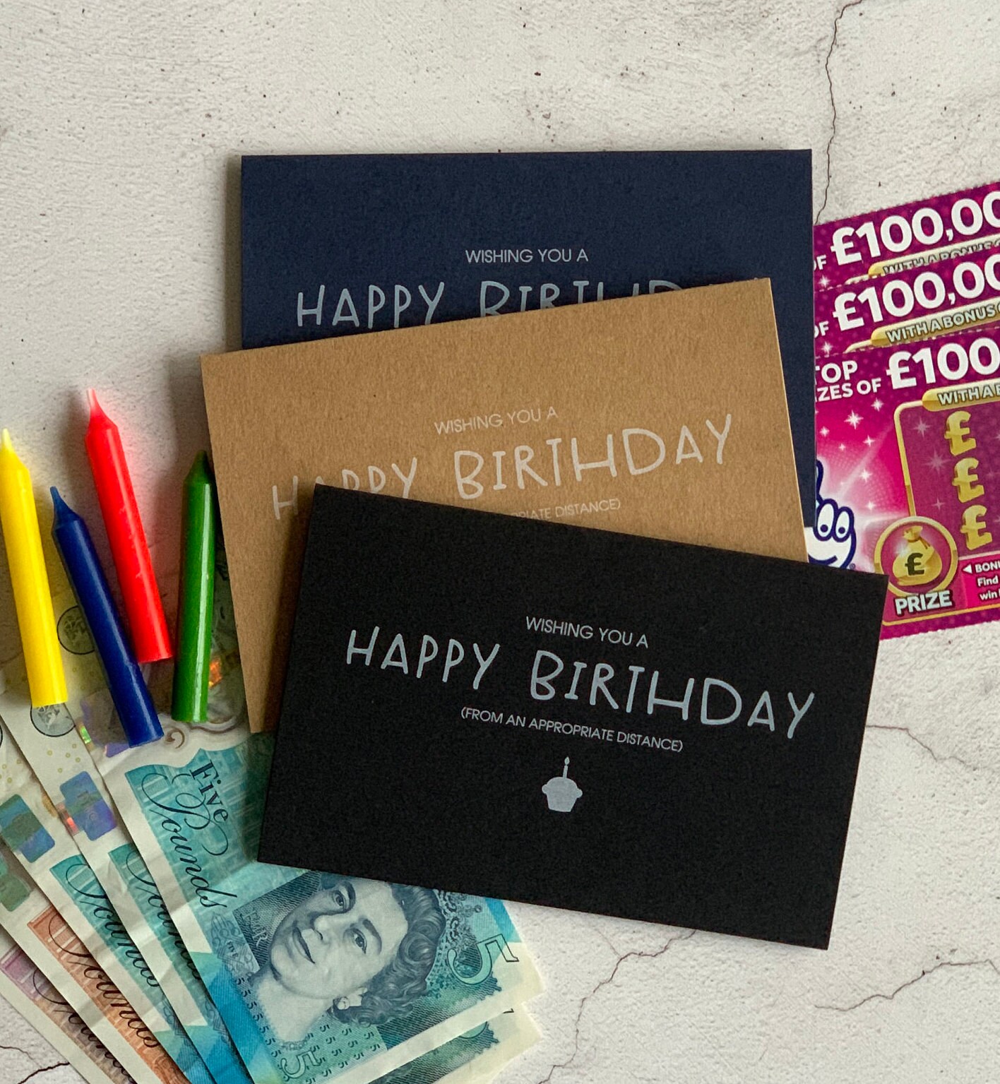 1 x White Text Scratch Card Holder Birthday Gift with Envelope Etsy