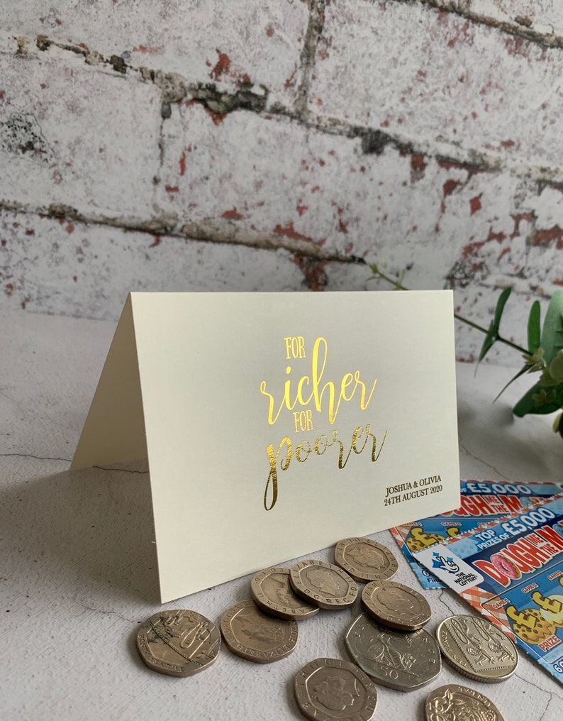 10 Foiled Scratch Card Holder Lottery Ticket Holder Wedding Etsy