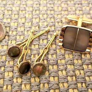 Wedding cufflinks/Black oyster shell cufflinks