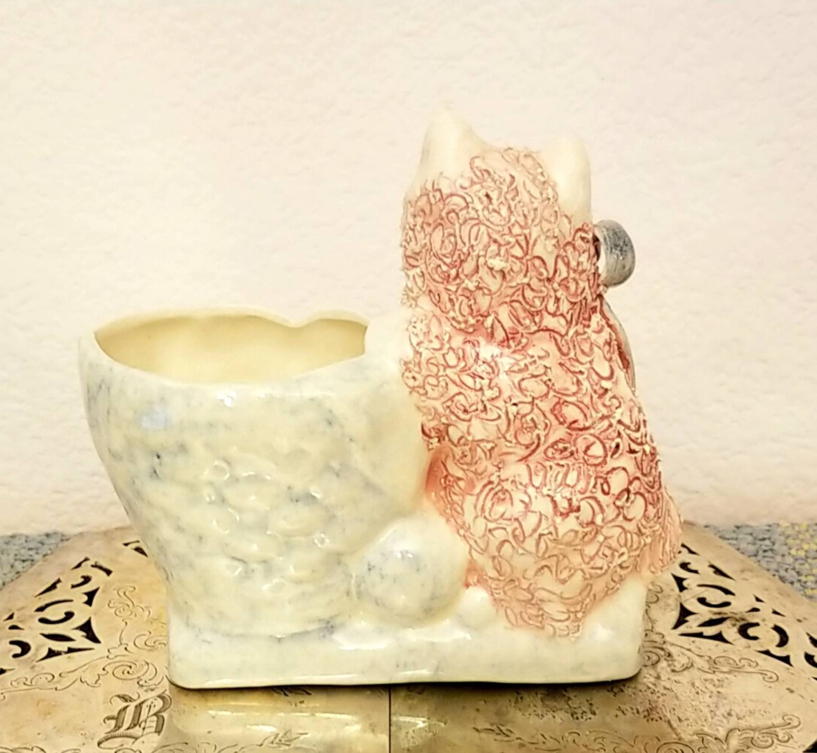 Vintage cat vase/cat lovers decor/cat vase Etsy