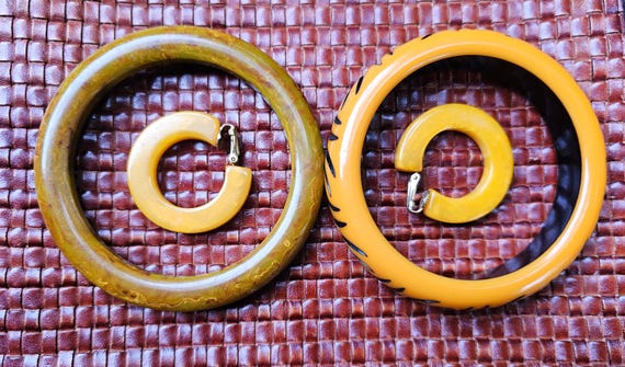Bakelite bangles/fall bakelite bangle/butterscotc… - image 1