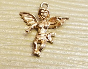 Vintage 14k gold cherub/14kgold angel pendant