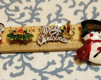 Vintage Christmas or holiday pins and brooches/free ship