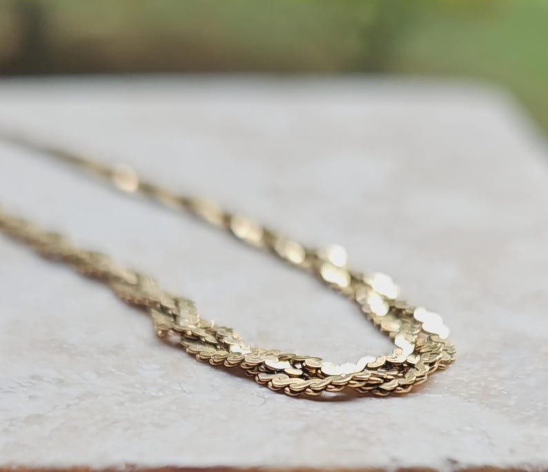 14k Solod Gold Serpentine Necklace - Etsy