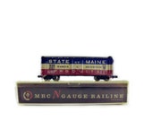 Vintage MRC N Scale State of Maine Box Car, Collectible Miniature Model Railroad Car, Original Case, 8030 Made in Yugoslavia, Man Cave Decor