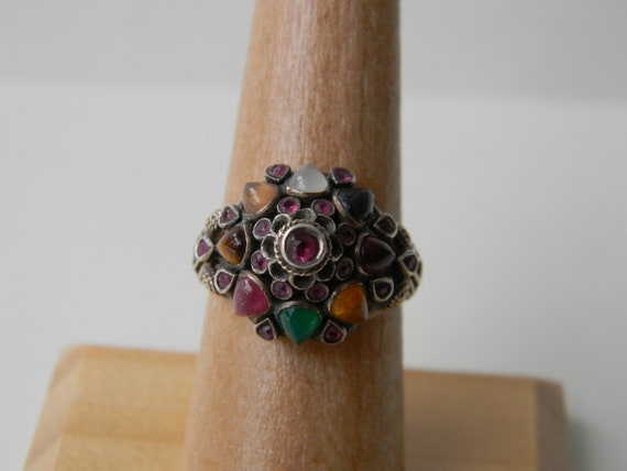 Antique Harem Ring Thai Princess Multi Stone Clust
