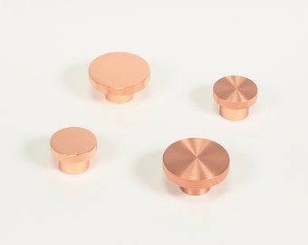 Copper Modernist Knurled Drawer Knob