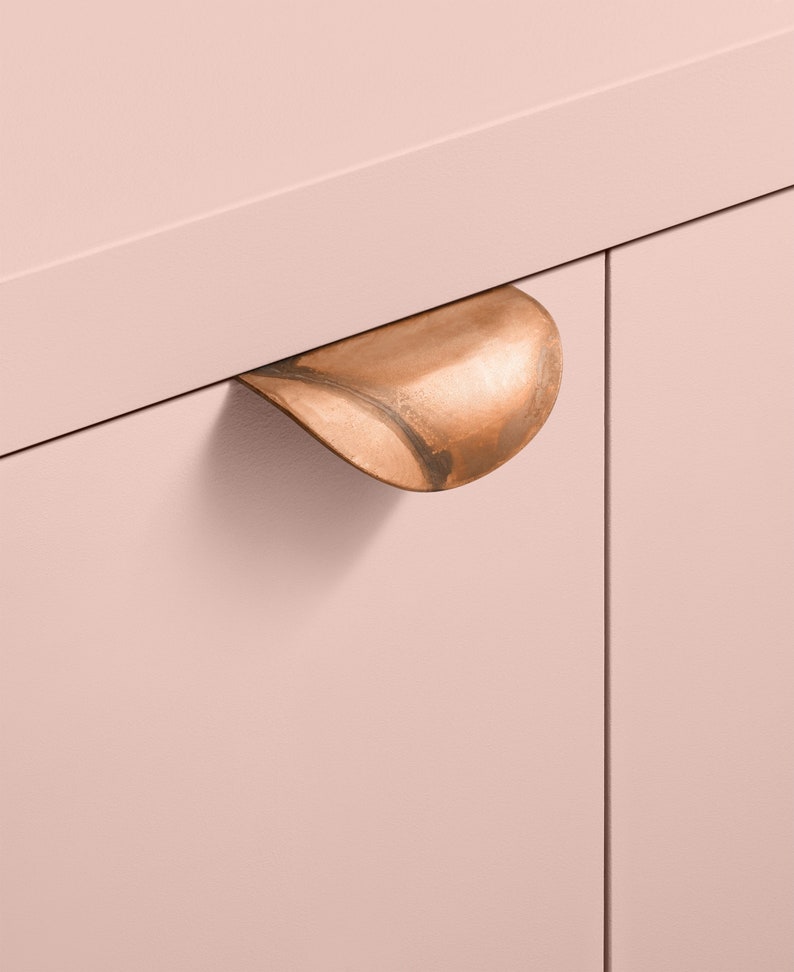 Tarnished Copper Onda Metal Pull Kitchen Cupboard / Drawer Handle Etsy