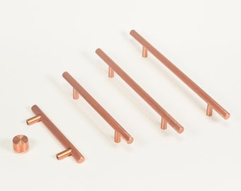 Copper Skyscraper Knurled Brass Kitchen Cupboard Handle