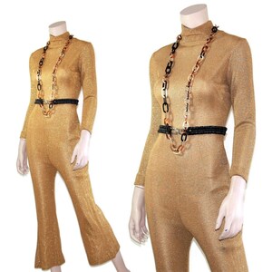 gold lame jumpsuit 70s