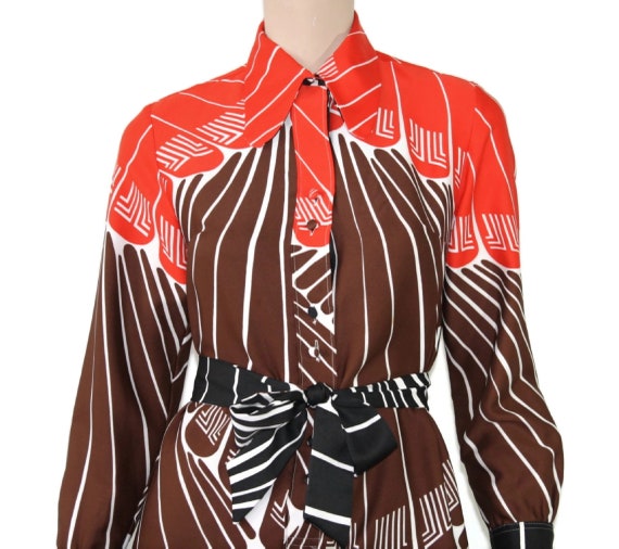 Vintage 1970s Lanvin mod logo shirt dress, 70s mo… - image 4