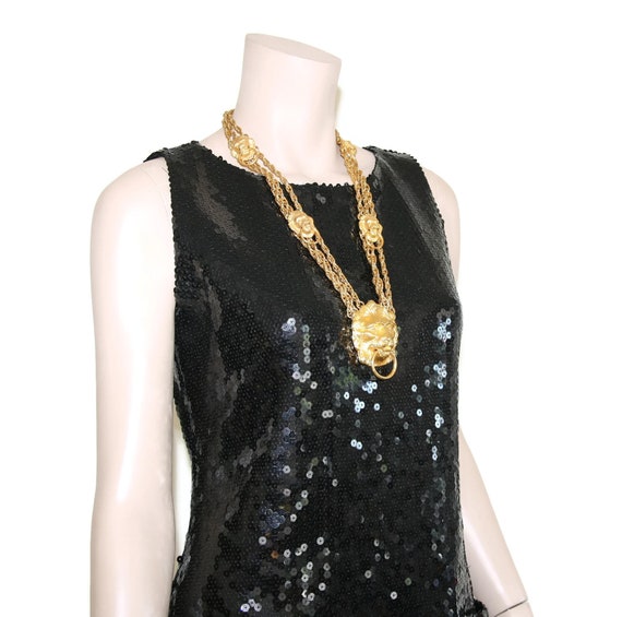 Jeanette Kastenberg black silk sequin mod pocket … - image 5