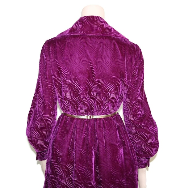 Vintage Malcolm Starr purple silk embossed velvet… - image 6